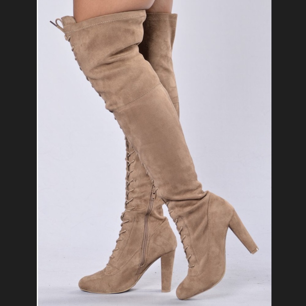 Fashion Nova thigh high boots